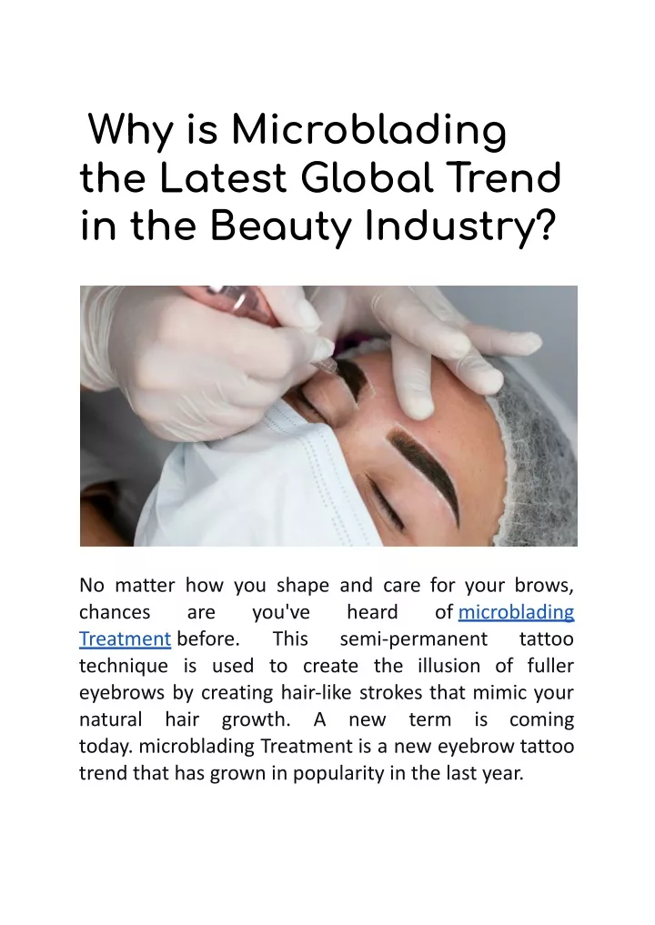 why is microblading the latest global trend