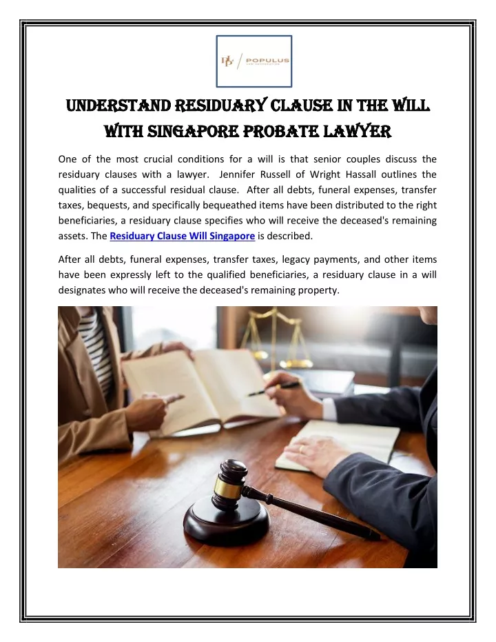 understand residuary clause in the will