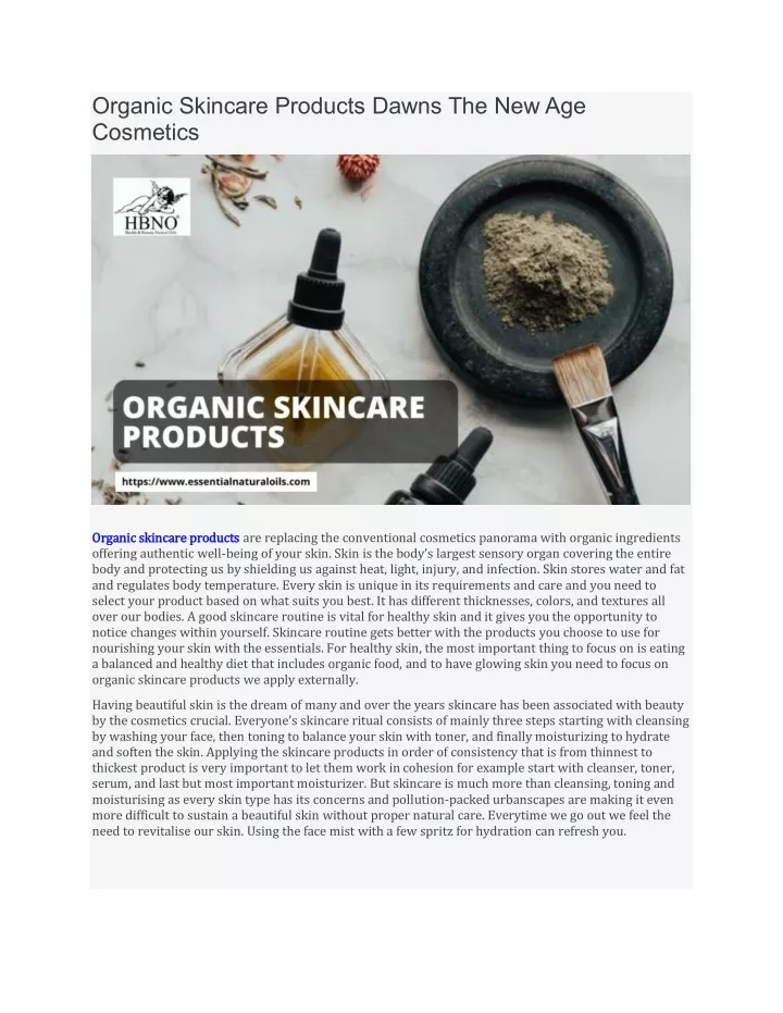organic skincare products dawns
