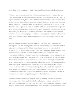 Actinium and Lutetium PSMA Therapy - Nuclearmedicinetherapy.in