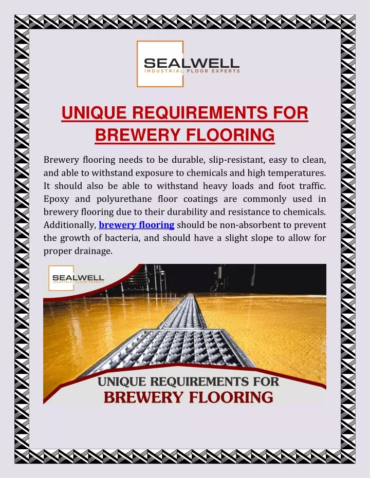 unique requirements for brewery flooring