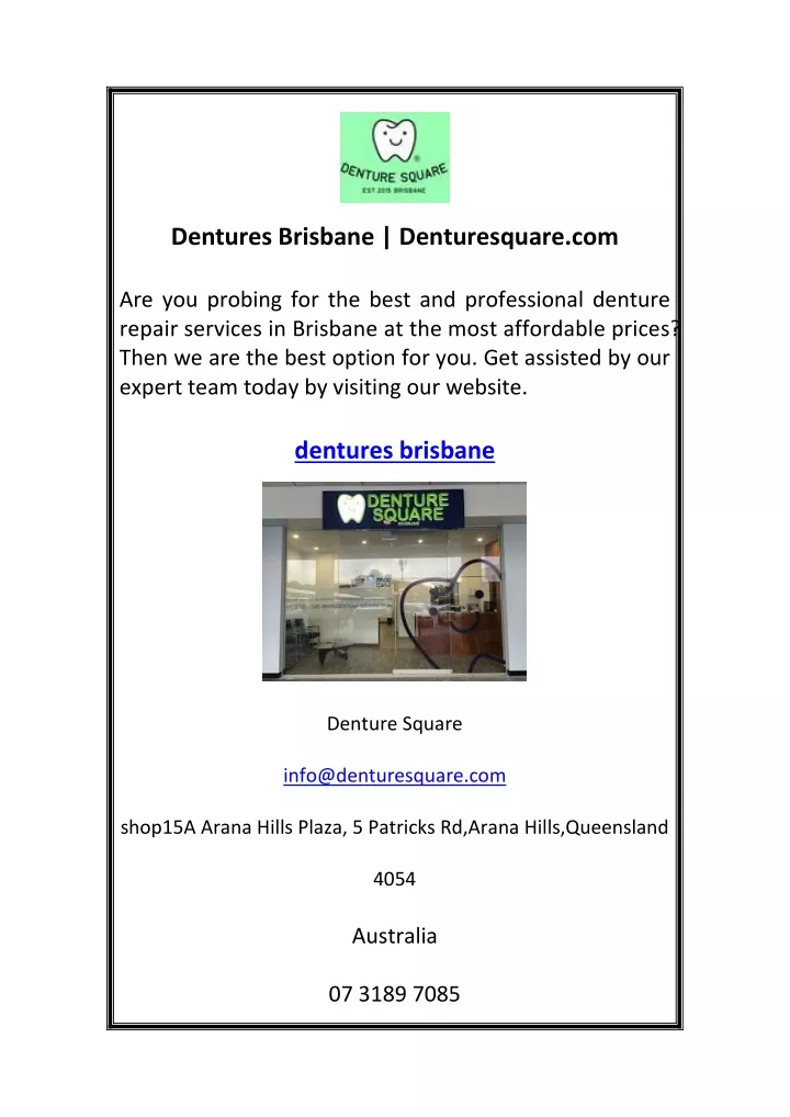 dentures brisbane denturesquare com