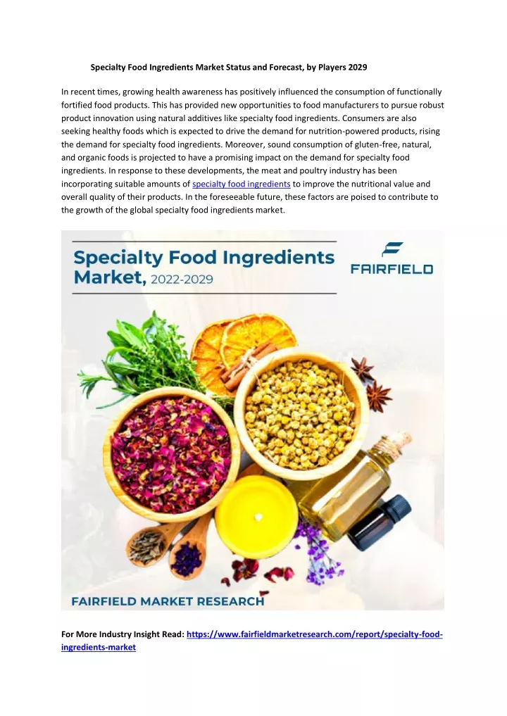 specialty food ingredients market status