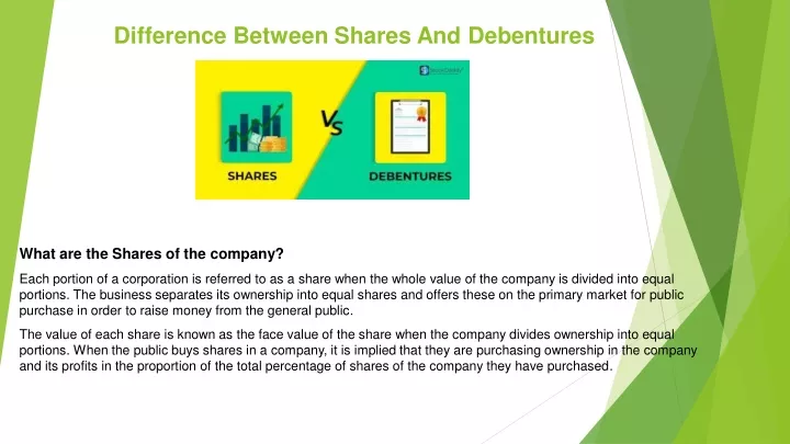 difference between shares and debentures