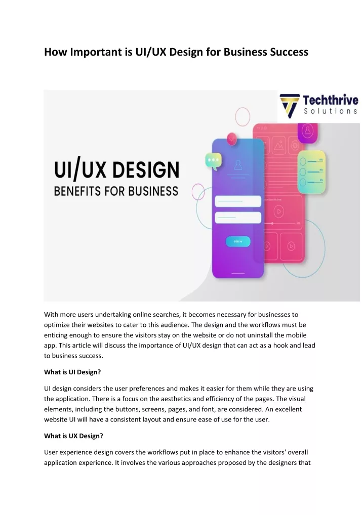 how important is ui ux design for business success