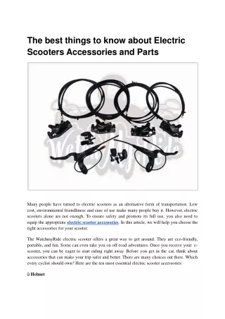 The best things to know about Electric Scooters Accessories and Parts.ppt