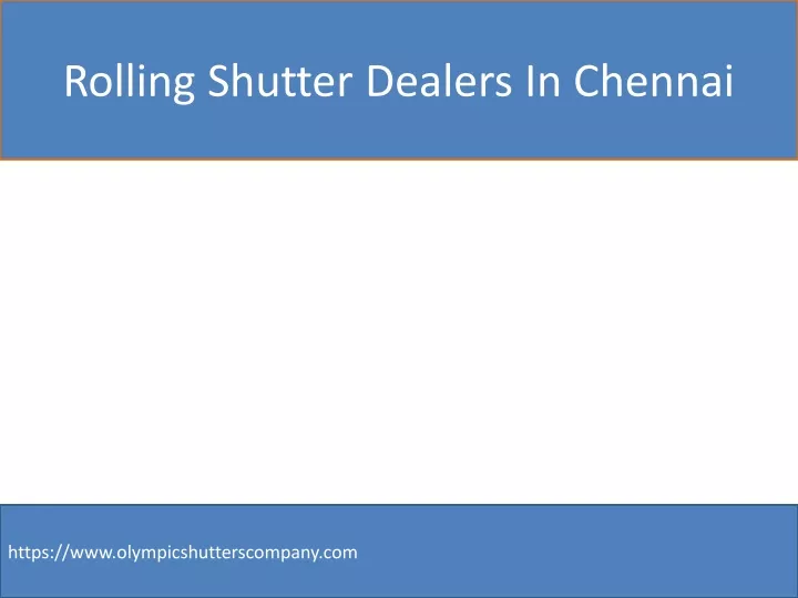 rolling shutter dealers in chennai