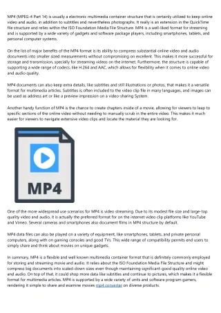 mp4 mpeg 4 part 14 is usually a electronic