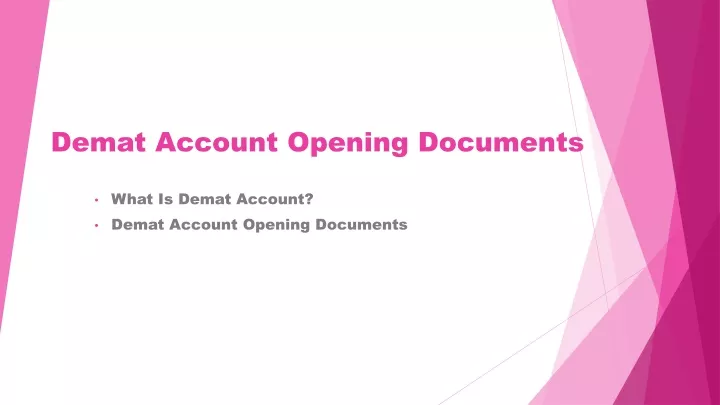 demat account opening documents
