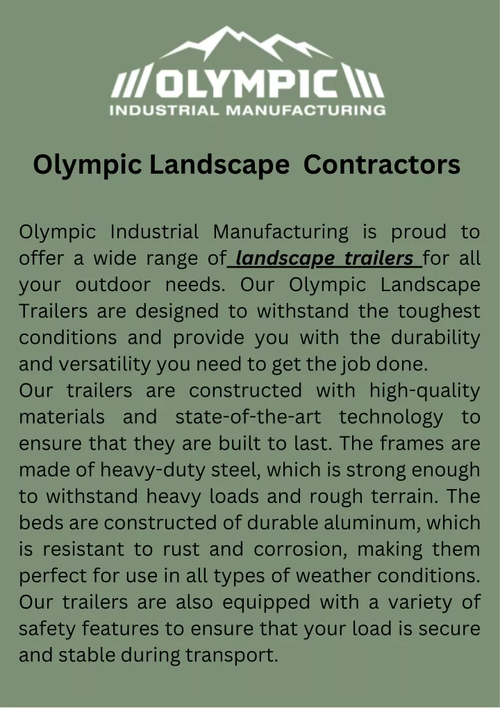 olympic landscape contractors