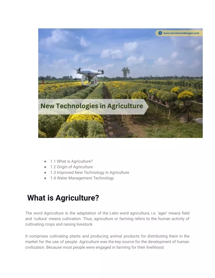 1 1 what is agriculture 1 2 origin of agriculture