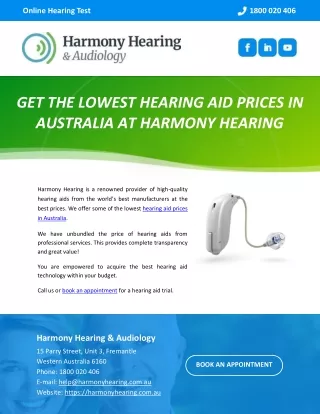 GET THE LOWEST HEARING AID PRICES IN AUSTRALIA AT HARMONY HEARING