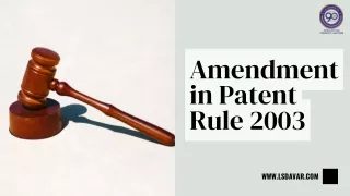 Amendment in Patent Rule 2003