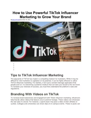 How to Use Powerful TikTok Influencer Marketing to Grow Your Brand