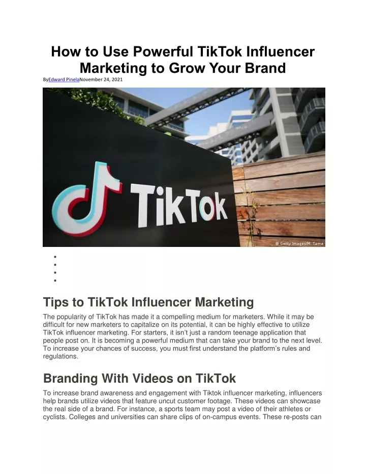 PPT - How To Use Powerful TikTok Influencer Marketing To Grow Your ...