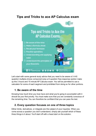 tips and tricks to ace ap calculus exam