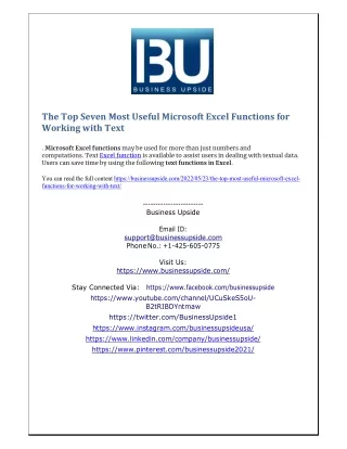 The Top Seven Most Useful Microsoft Excel Functions for Working with Text