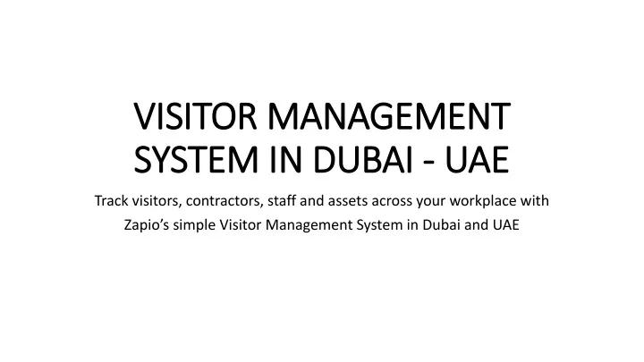 visitor management system in dubai uae
