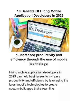 10 benefits of hiring mobile application