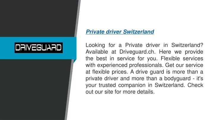 private driver switzerland looking for a private