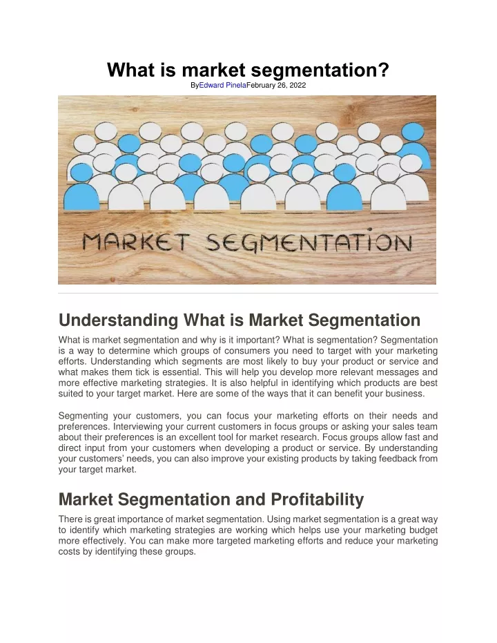 what is market segmentation byedward
