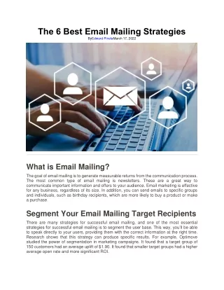 11. The 6 Best Email Mailing Strategies