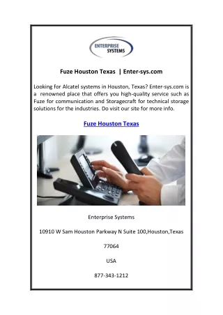 fuze houston texas enter sys com