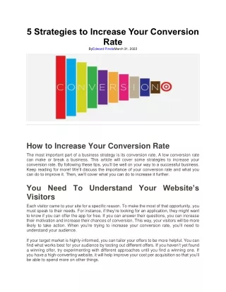 12. 5 Strategies to Increase Your Conversion Rate