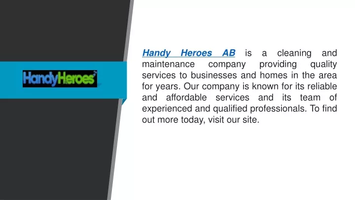 handy heroes ab is a cleaning and maintenance