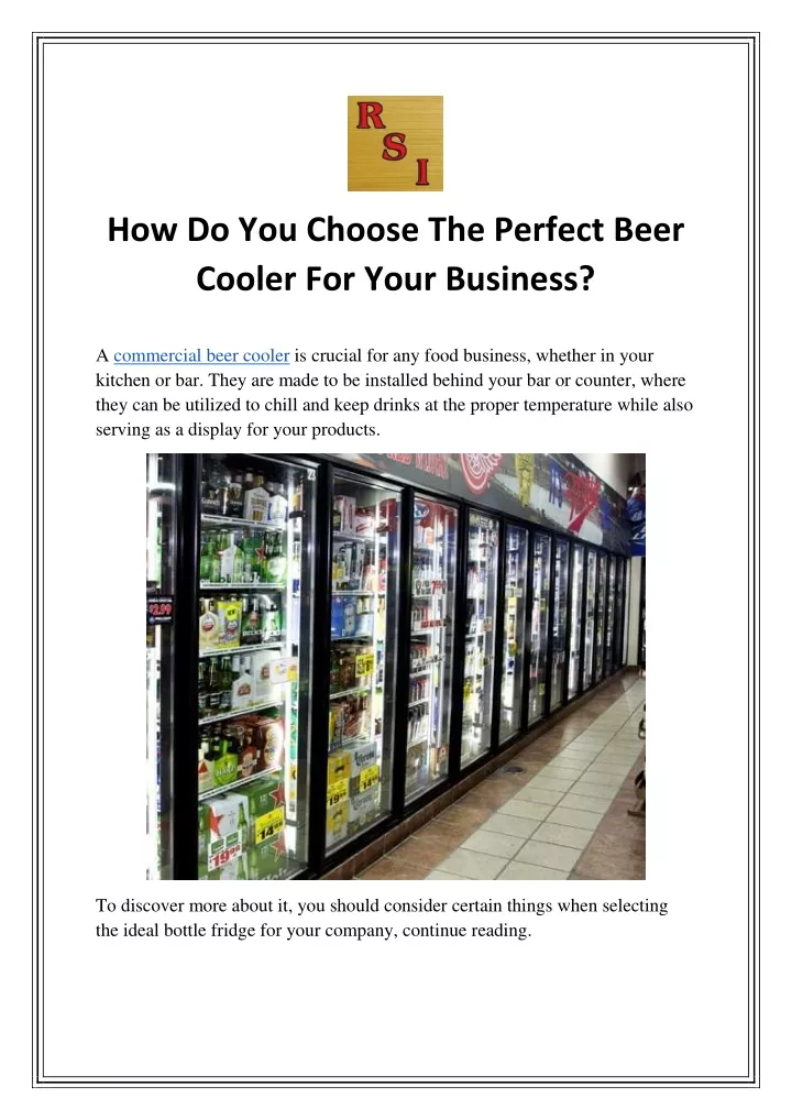 how do you choose the perfect beer cooler