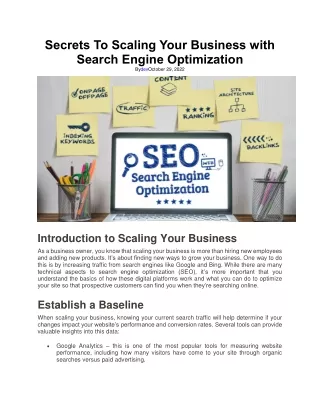 15. Secrets To Scaling Your Business with Search Engine Optimization