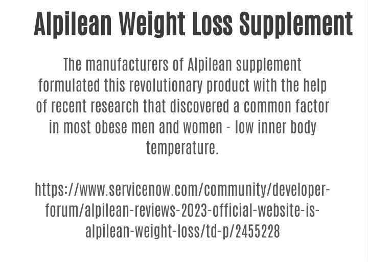 alpilean weight loss supplement