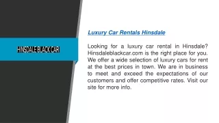 Luxury Car Rentals Hinsdale  Hinsdaleblackcar.com