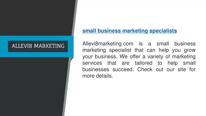 small business marketing specialists