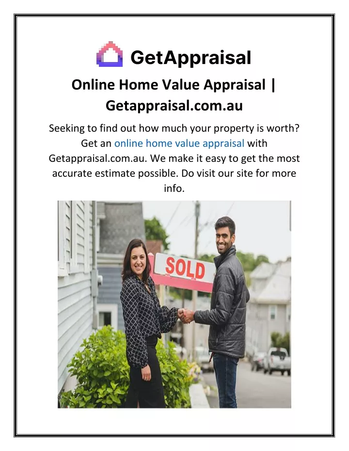 online home value appraisal getappraisal com au