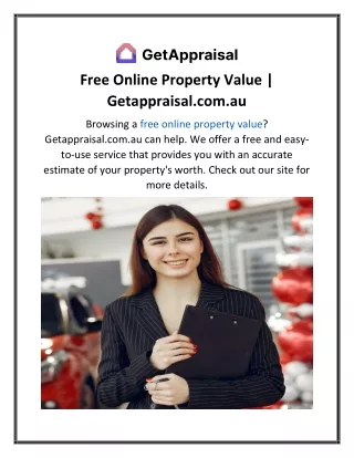 free online property value getappraisal com au