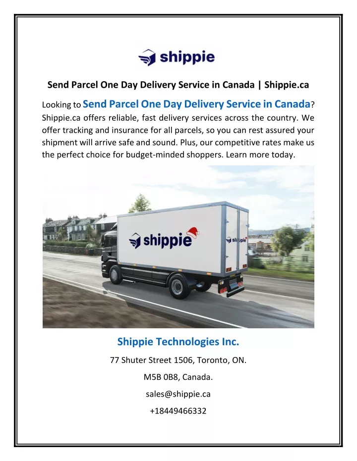 send parcel one day delivery service in canada