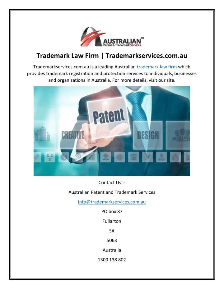 trademark law firm trademarkservices com au