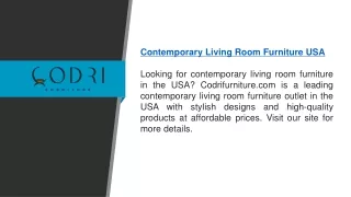 Contemporary Living Room Furniture Usa  Codrifurniture.com