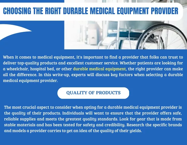 choosing the right durable medical equipment