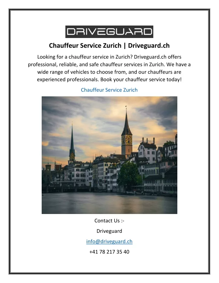 chauffeur service zurich driveguard ch