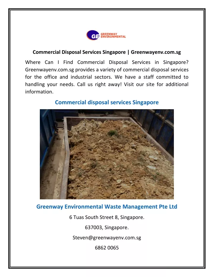 commercial disposal services singapore