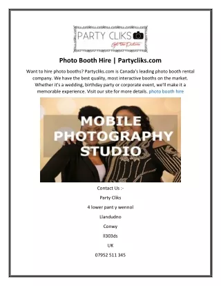photo booth hire partycliks com
