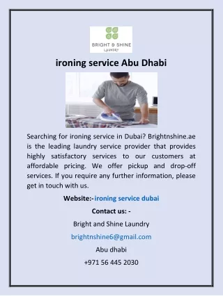 ironing service Abu Dhabi