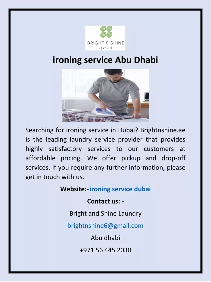 ironing service abu dhabi