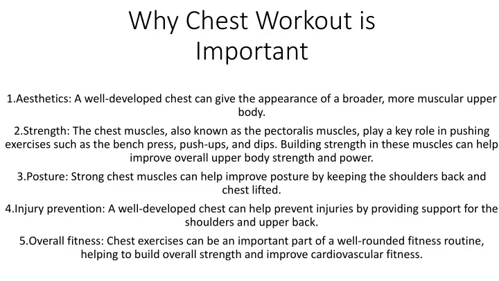 Best Chest Workout. Exercise is an important part of our…