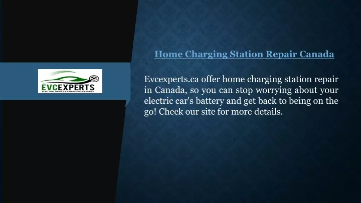 home charging station repair canada