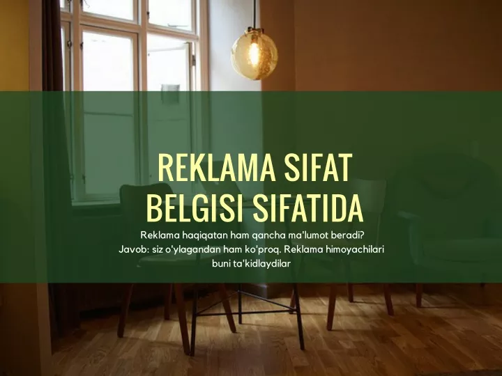 reklama sifat belgisi sifatida reklama haqiqatan