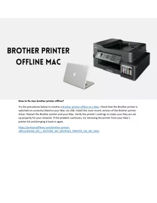How to fix mac brother printer offline?