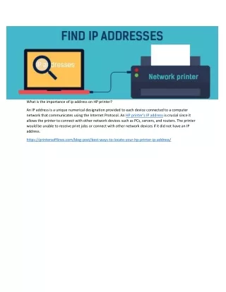 What is the importance of ip address on HP printer?